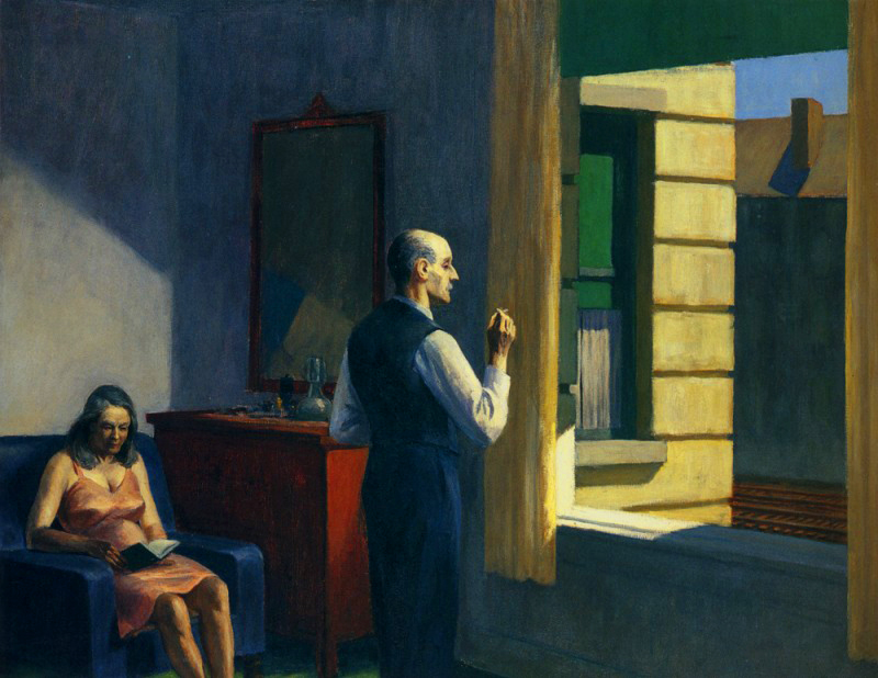 Edward Hopper, '철로 옆 호텔, Hotel by a Railroad', 1952, oil on canvas, 79.4 x 101.9cm, 개인 소장품