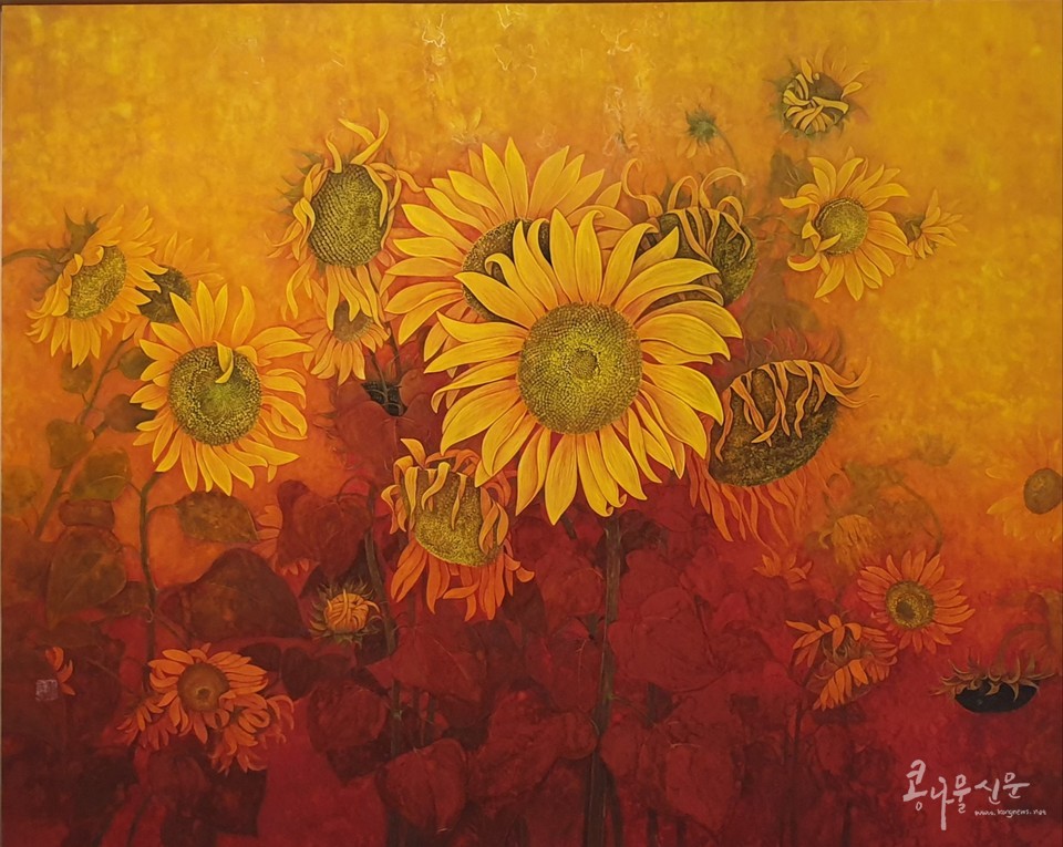 조춘제 作 「여름날의 기억」, 162×130.3, 장지에 분채, 2020.