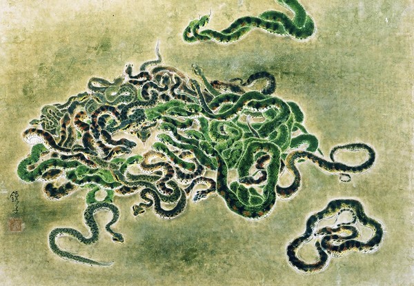 천경자, 「생태」, 51.5x87cm, 종이에 채색, 1951, 서울시립미술관