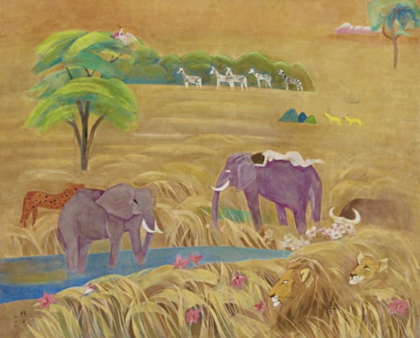 천경자, 「초원Ⅱ」, 105.5x130㎝, 종이에 채색, 1978년