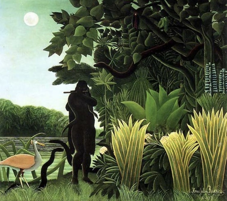 앙리 루소, 「뱀을 부리는 여인」, 캔버스에 유채, 169x189.5㎝. 1907, 파리 오르세미술관