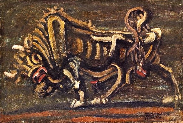 이중섭, '황소', 1953, 종이에 유채,  35.5 ×52cm, 서울미술관