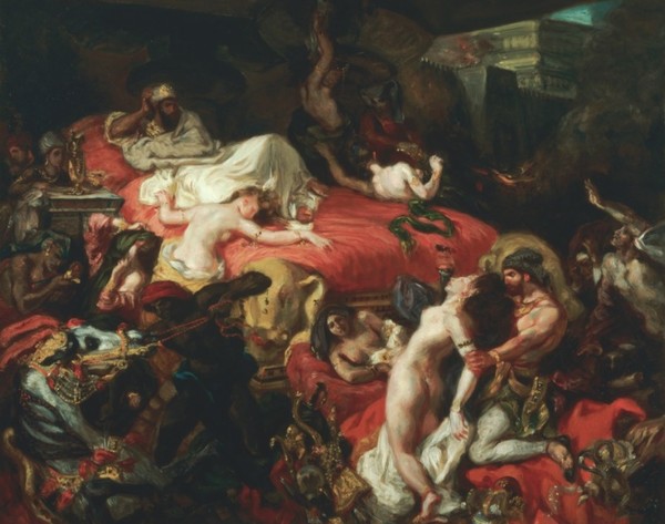 외젠 들라크루아, 사르디나팔루스의 죽음 , 1827, 392x496cm, 캔버스에 유채