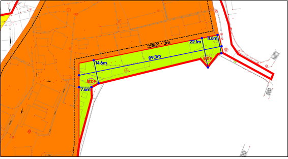성곡지구 도시개발사업 토지이용계획의 경관녹지와 보호수(자료출처:부천시 도시전략과)