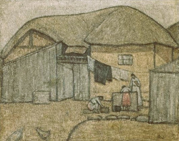 박수근 作 『초가집』, 1953년, 캔버스에 유채, 80.3×100cm, 서울미술관