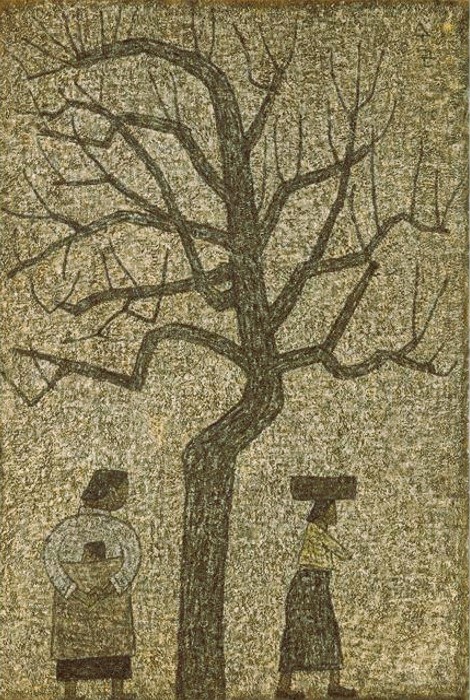 박수근 作 『나무와 두 여인』, 1962년, 캔버스에 유채, 130x89㎝, 리움미술관